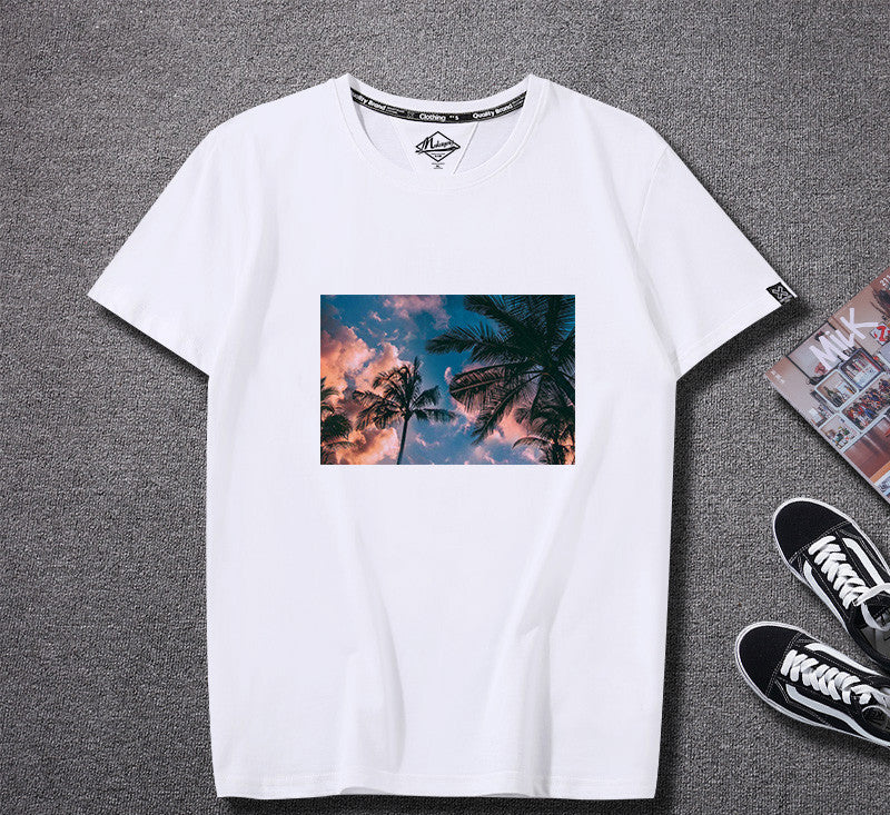 Men’s Graphic Print T-Shirt – Sunset & Urban Vibes Edition