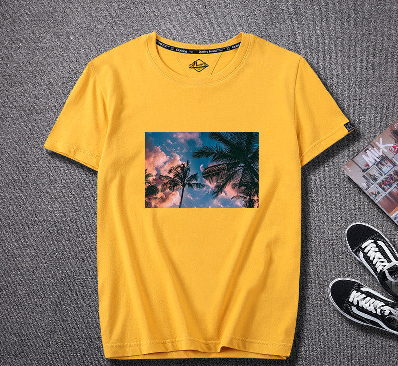 Men’s Graphic Print T-Shirt – Sunset & Urban Vibes Edition