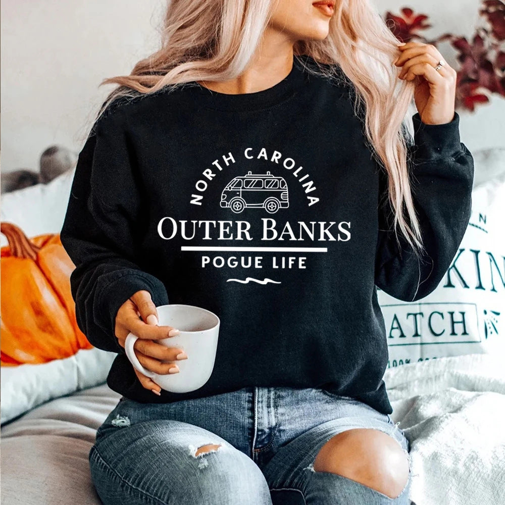 Outer Banks “Pogue Life” Crewneck Sweatshirt – Coastal Vibes, Casual Comfort