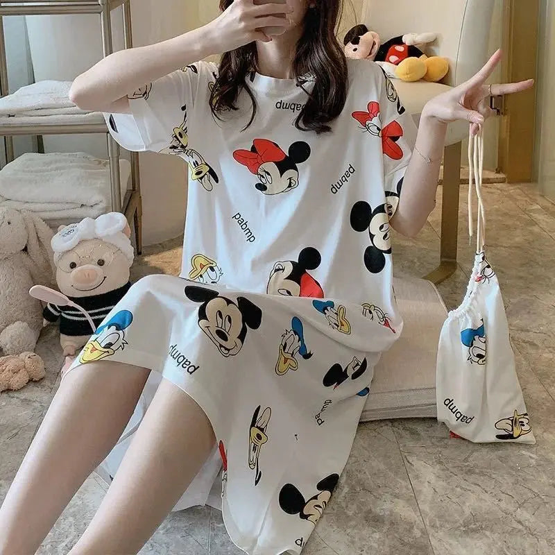 "Cute Mickey Pajamas Set – Women's Summer Nightdress | Homewear Loungewear"