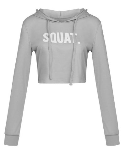 SQUAT. Cropped Gym Hoodie – Bold Statement Activewear