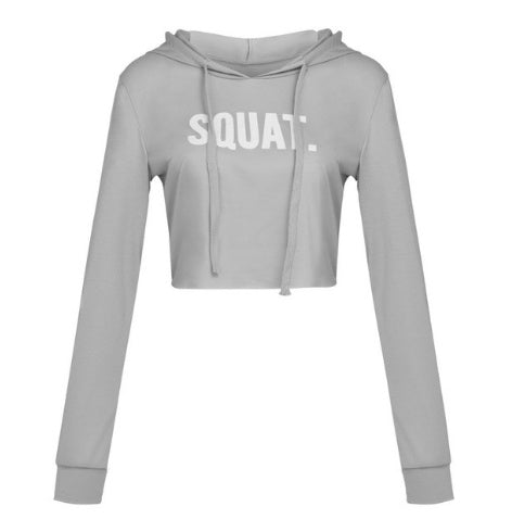 SQUAT. Cropped Gym Hoodie – Bold Statement Activewear