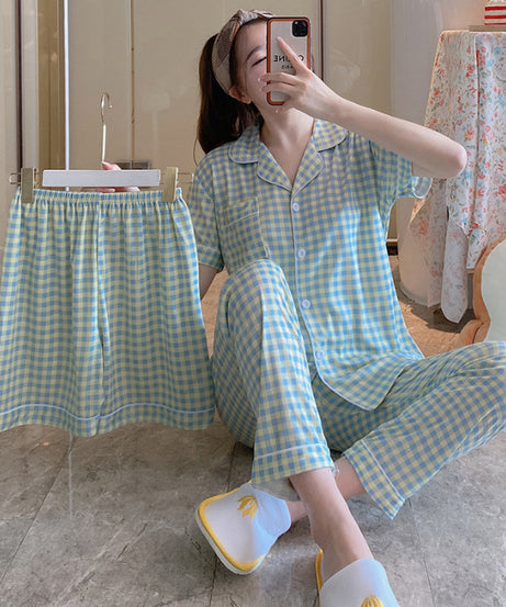 ExceLux's Pure Milk Silk fabrics || Floral Dream Korean-Style Australian Summer Pajama Set for Women