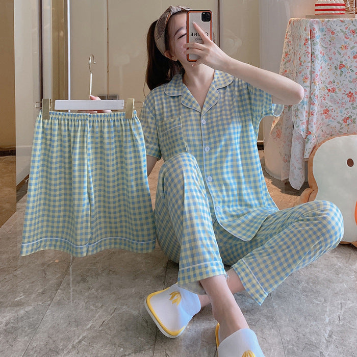 ExceLux's Pure Milk Silk fabrics || Floral Dream Korean-Style Australian Summer Pajama Set for Women