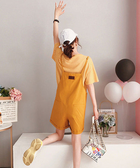 Kawaii Overall Shorts Set – 2-Piece Casual Cute Comfort