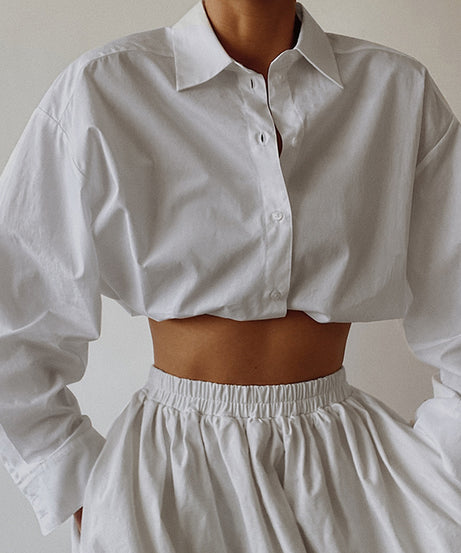Oversized Cotton Button-Up Shirt – Classic, Minimal & Chic
