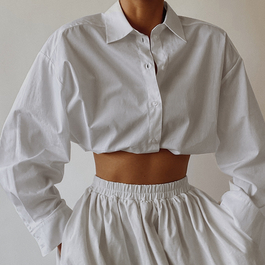 Oversized Cotton Button-Up Shirt – Classic, Minimal & Chic