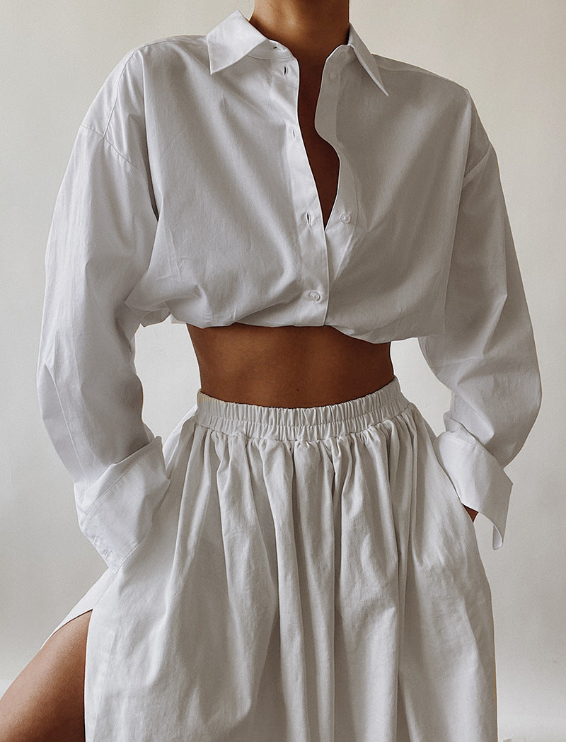Oversized Cotton Button-Up Shirt – Classic, Minimal & Chic