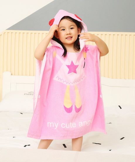 Kids' Hooded Beach Towel Poncho – Shark, Dinosaur & Unicorn Designs (Quick-Dry & Ultra Soft) - ExceLux.