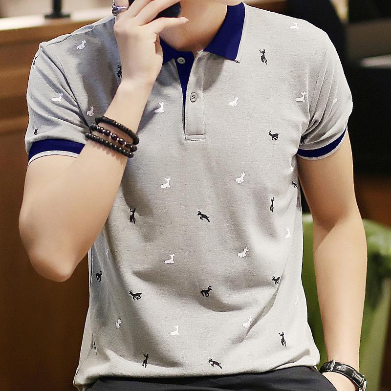 Men’s Casual Polo Shirt – Embroidered Pattern Slim Fit Polo