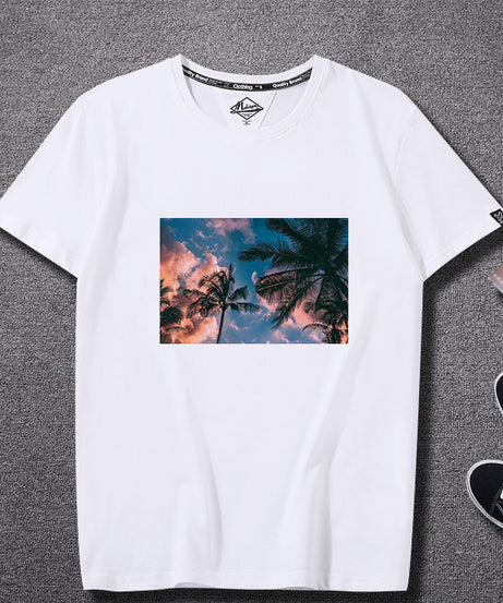 Men’s Graphic Print T-Shirt – Sunset & Urban Vibes Edition