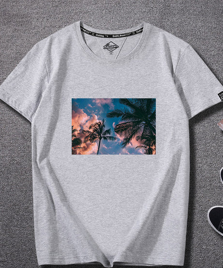 Men’s Graphic Print T-Shirt – Sunset & Urban Vibes Edition