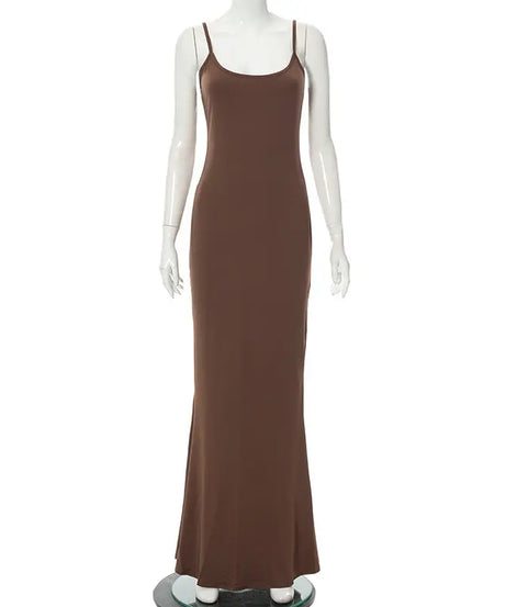 Pure Slim Peach Hip Suspender Long Fishtail Skirt | EXCELUX DRESSES