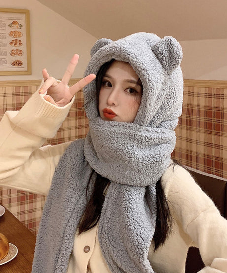 Cute winter plush scarf in autumn and winter