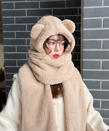 Cute winter plush scarf in autumn and winter