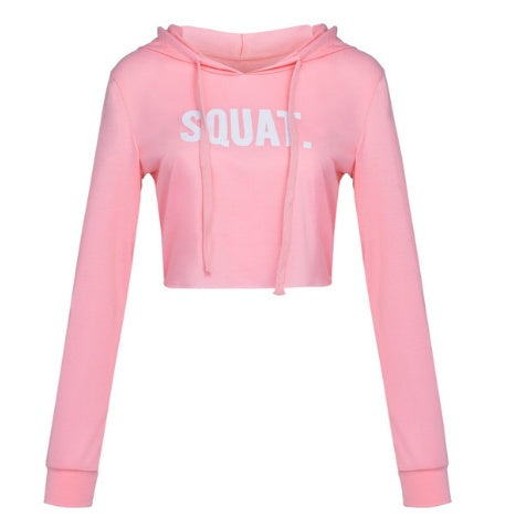 SQUAT. Cropped Gym Hoodie – Bold Statement Activewear
