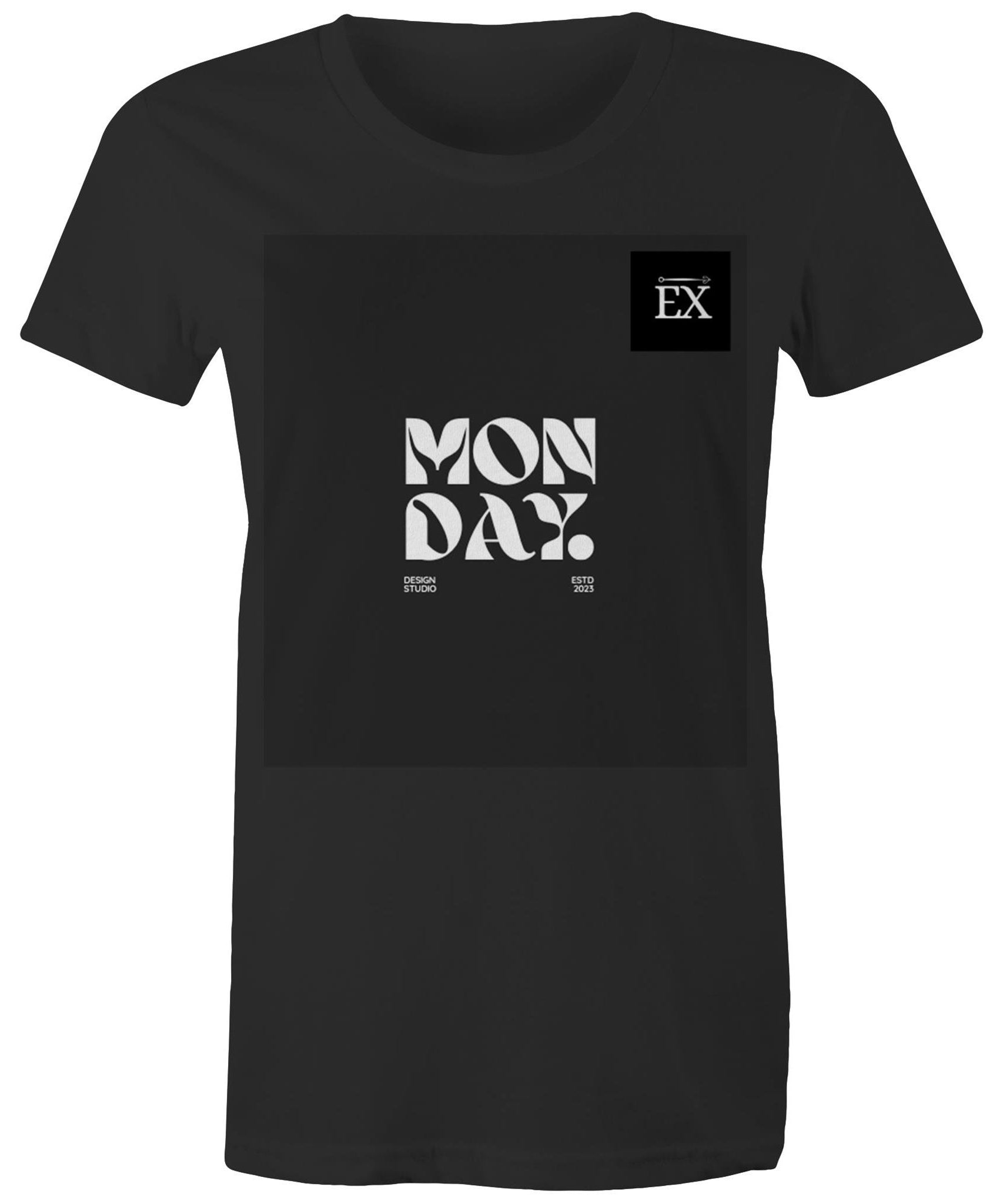 "MONDAY" - Graphic Printed Classic 100% Combed cotton ||AS Colour - Women's Maple Tee || ExceLux E-edition