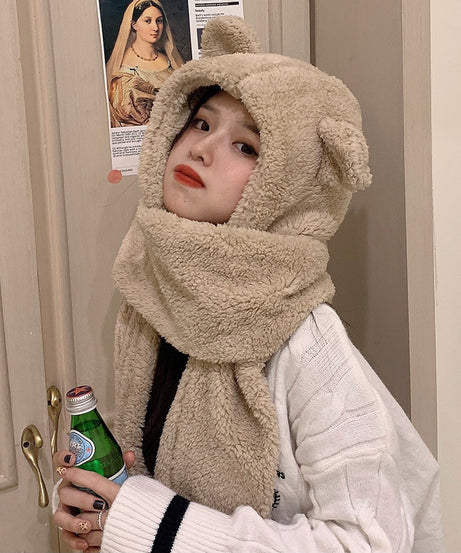 Cute winter plush scarf in autumn and winter