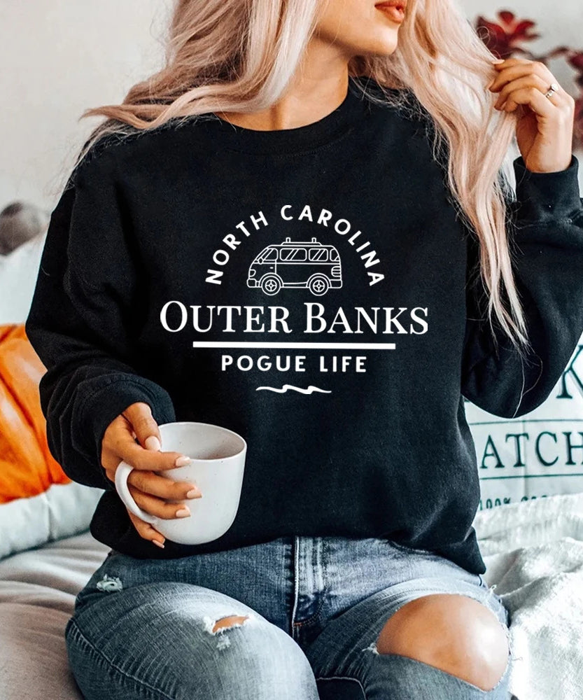 Outer Banks “Pogue Life” Crewneck Sweatshirt – Coastal Vibes, Casual Comfort