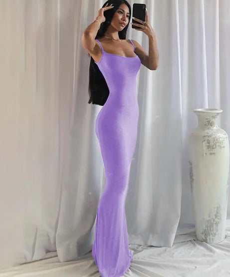 Pure Slim Peach Hip Suspender Long Fishtail Skirt | EXCELUX DRESSES