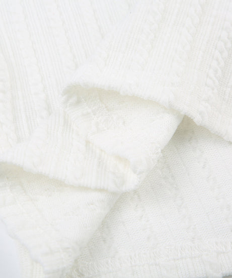 White Ribbed Knit Tube Top with Bow – Minimalist Sweetheart Style - ExceLux.