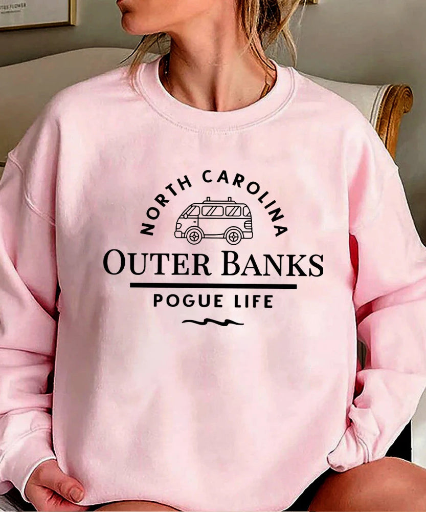 Outer Banks “Pogue Life” Crewneck Sweatshirt – Coastal Vibes, Casual Comfort