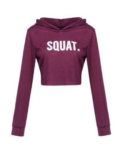 SQUAT. Cropped Gym Hoodie – Bold Statement Activewear