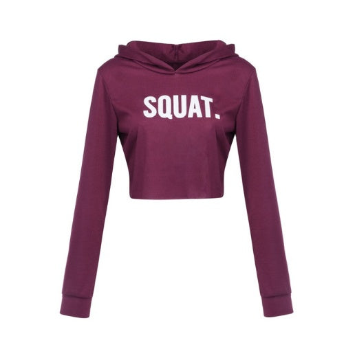 SQUAT. Cropped Gym Hoodie – Bold Statement Activewear