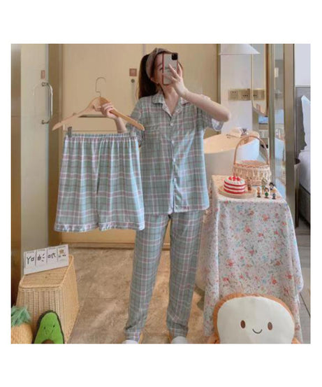 ExceLux's Pure Milk Silk fabrics || Floral Dream Korean-Style Australian Summer Pajama Set for Women