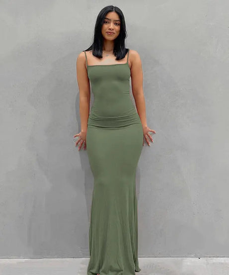 Pure Slim Peach Hip Suspender Long Fishtail Skirt | EXCELUX DRESSES