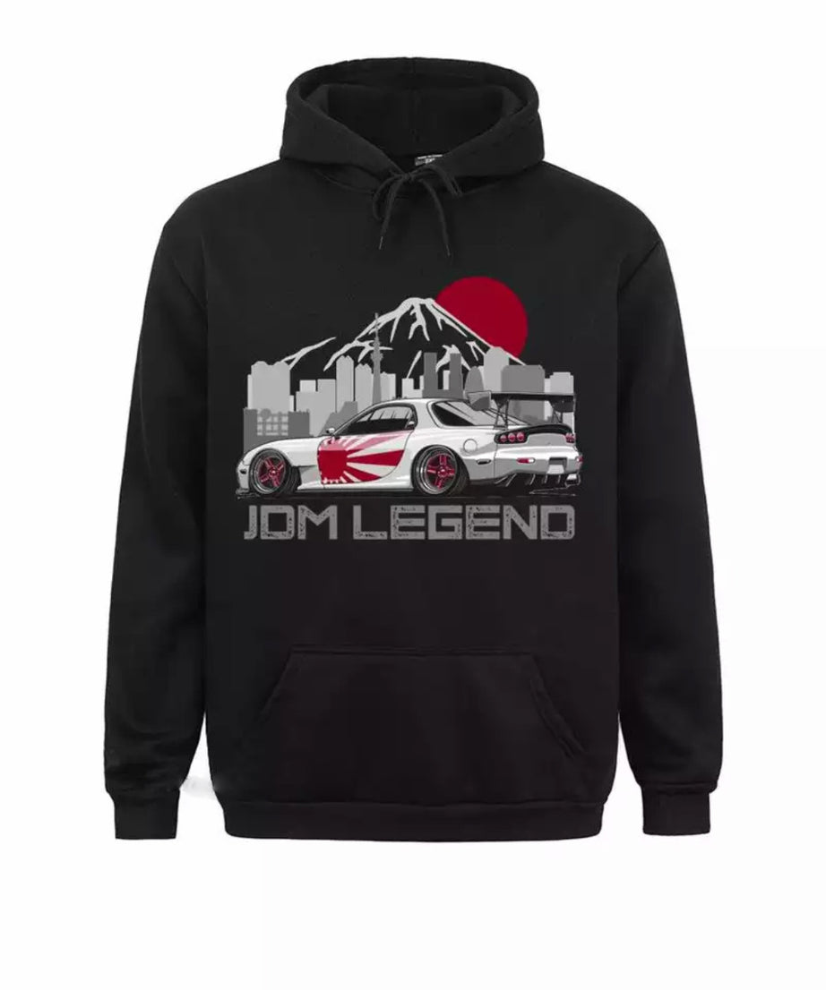 JDM LEGEND Hoodie – Japanese Street Racing Graphic Pullover