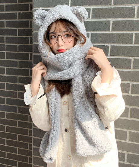 Cute winter plush scarf in autumn and winter