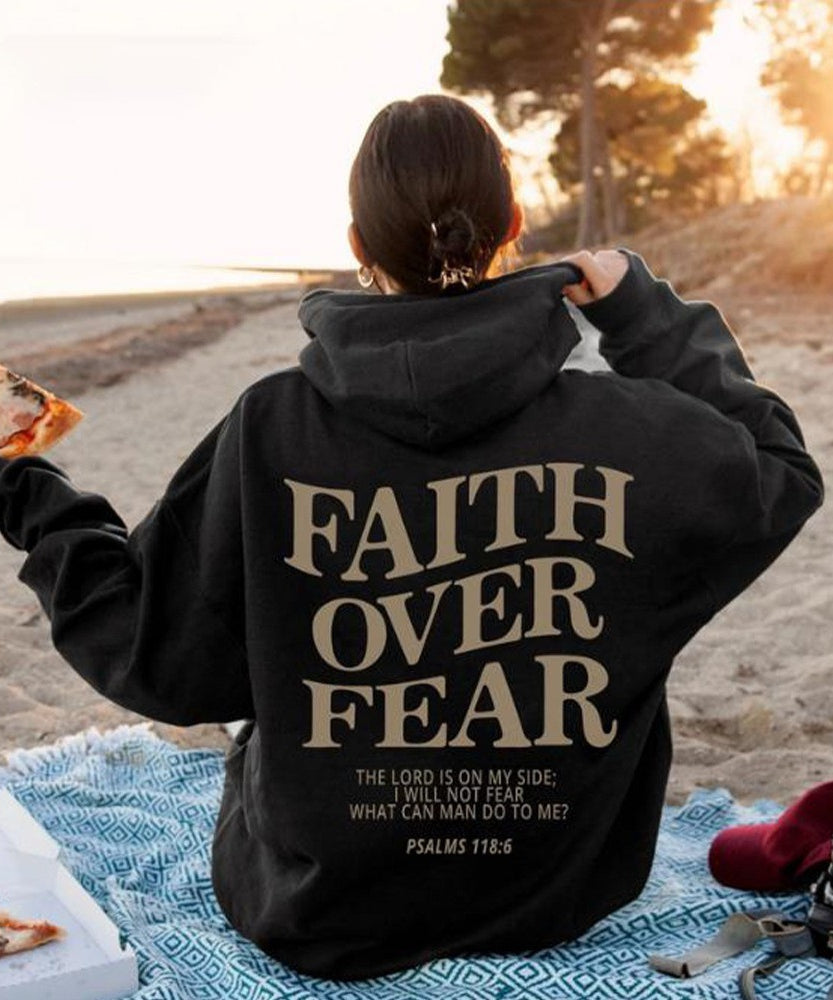 FAITH OVER FEAR Oversized Hoodie – Christian Streetwear Inspired by Psalm