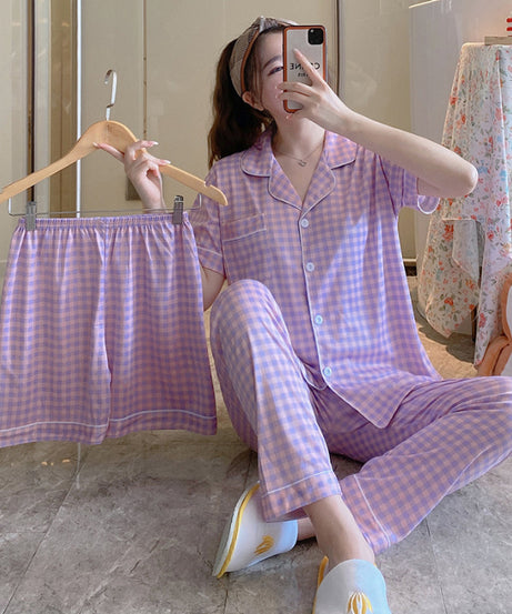 ExceLux's Pure Milk Silk fabrics || Floral Dream Korean-Style Australian Summer Pajama Set for Women