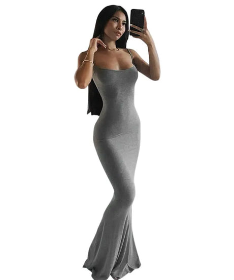 Pure Slim Peach Hip Suspender Long Fishtail Skirt | EXCELUX DRESSES