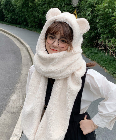 Cute winter plush scarf in autumn and winter