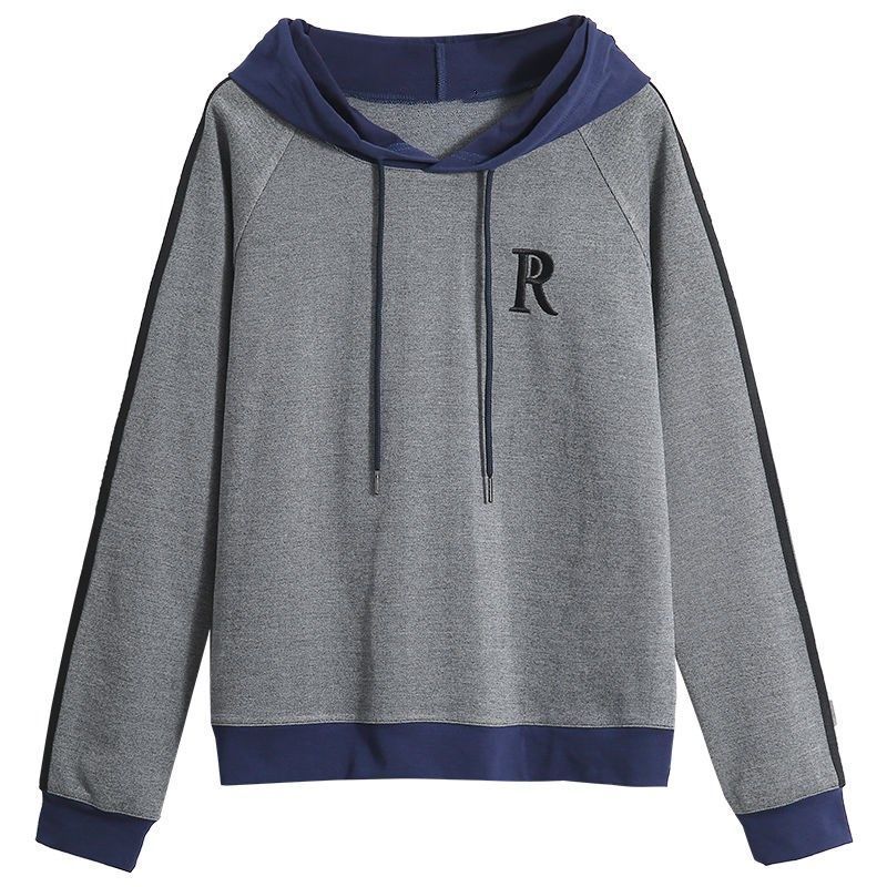 Women’s Casual “R” Contrast Hoodie – Lightweight Pullover with Stylish Letter Print