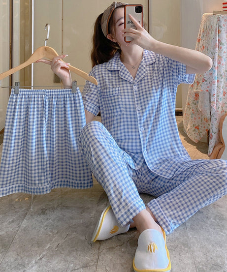 ExceLux's Pure Milk Silk fabrics || Floral Dream Korean-Style Australian Summer Pajama Set for Women