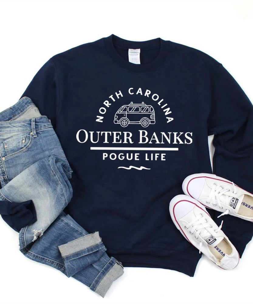 Outer Banks “Pogue Life” Crewneck Sweatshirt – Coastal Vibes, Casual Comfort