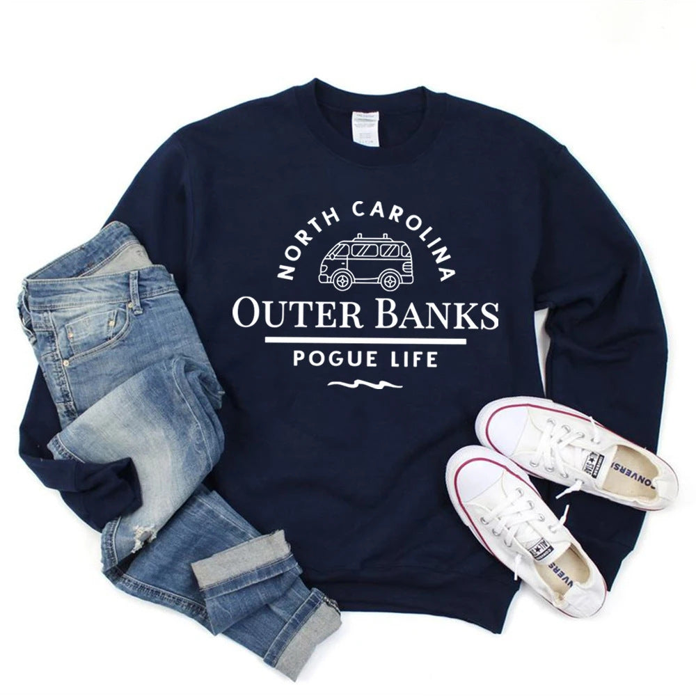 Outer Banks “Pogue Life” Crewneck Sweatshirt – Coastal Vibes, Casual Comfort