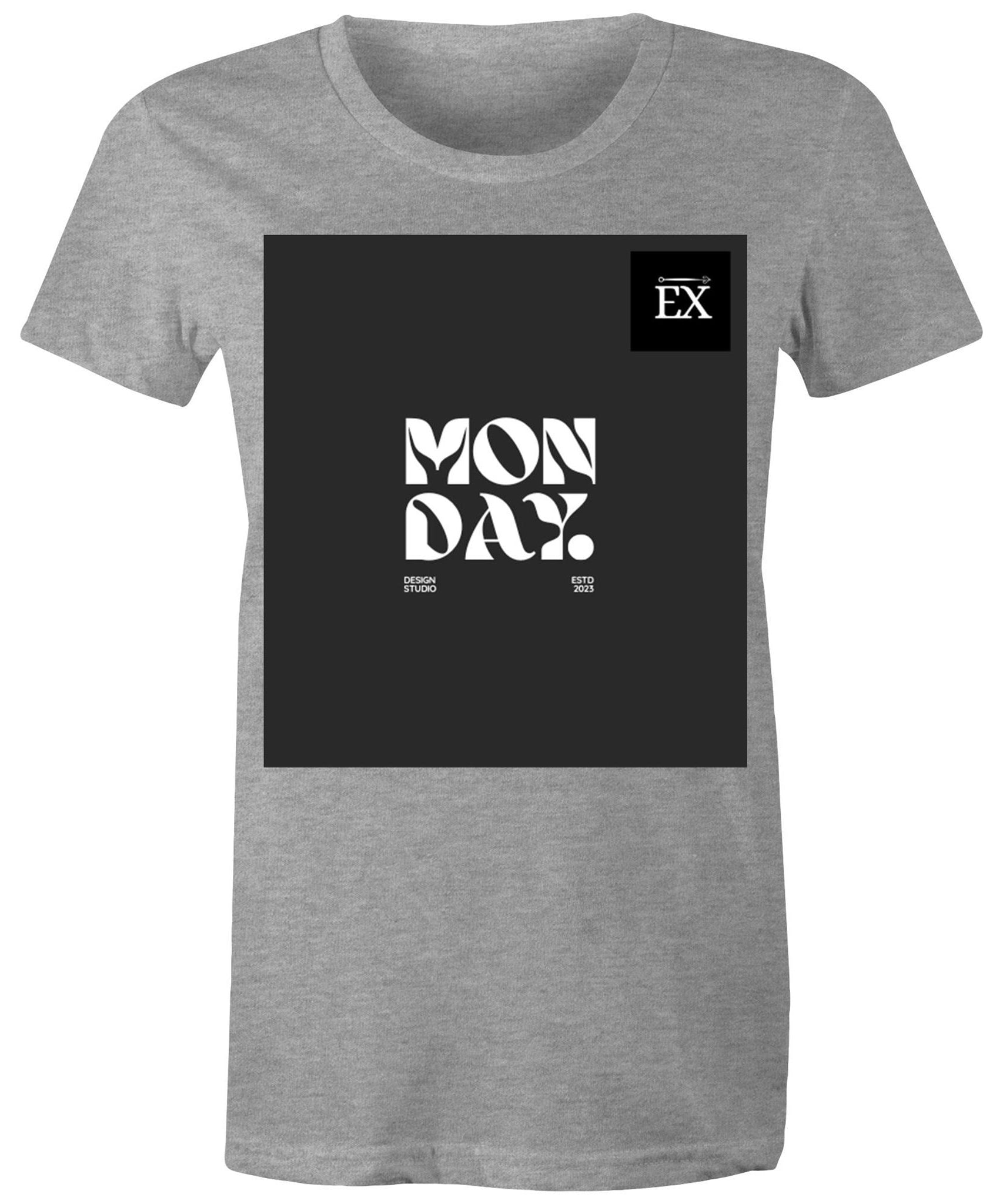 "MONDAY" - Graphic Printed Classic 100% Combed cotton ||AS Colour - Women's Maple Tee || ExceLux E-edition