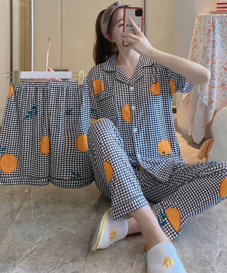 ExceLux's Pure Milk Silk fabrics || Floral Dream Korean-Style Australian Summer Pajama Set for Women