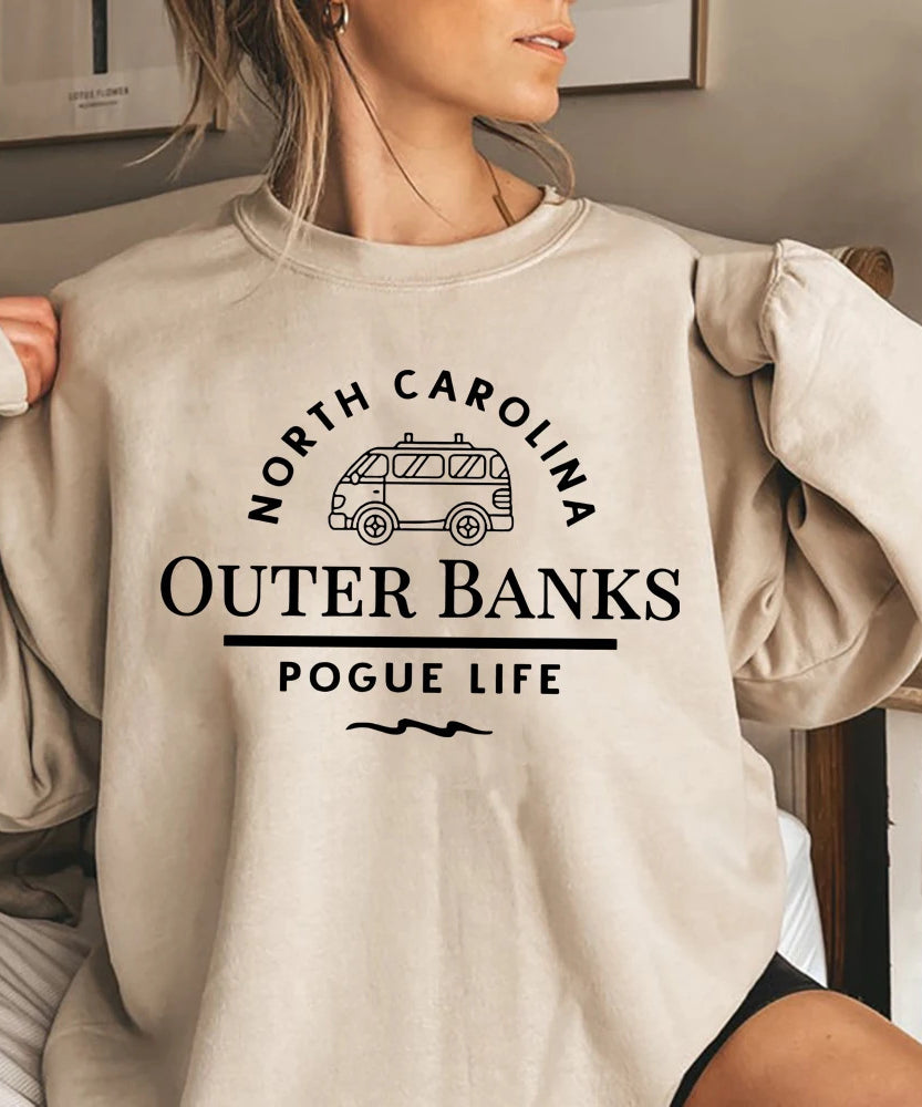 Outer Banks “Pogue Life” Crewneck Sweatshirt – Coastal Vibes, Casual Comfort