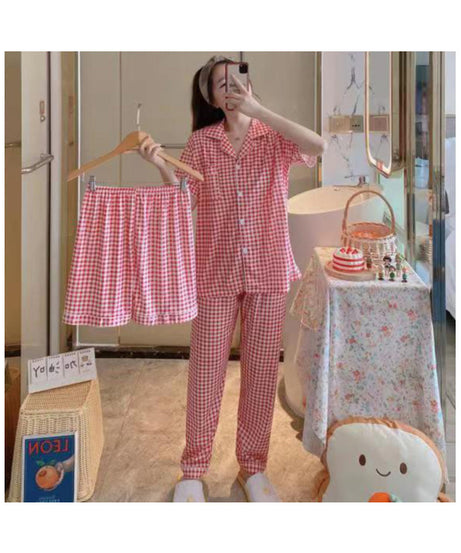 ExceLux's Pure Milk Silk fabrics || Floral Dream Korean-Style Australian Summer Pajama Set for Women