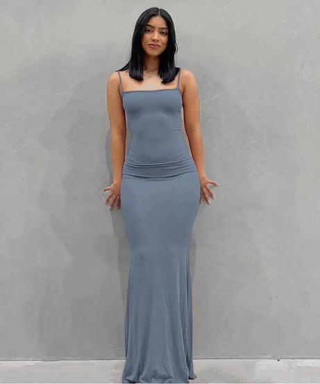 Pure Slim Peach Hip Suspender Long Fishtail Skirt | EXCELUX DRESSES