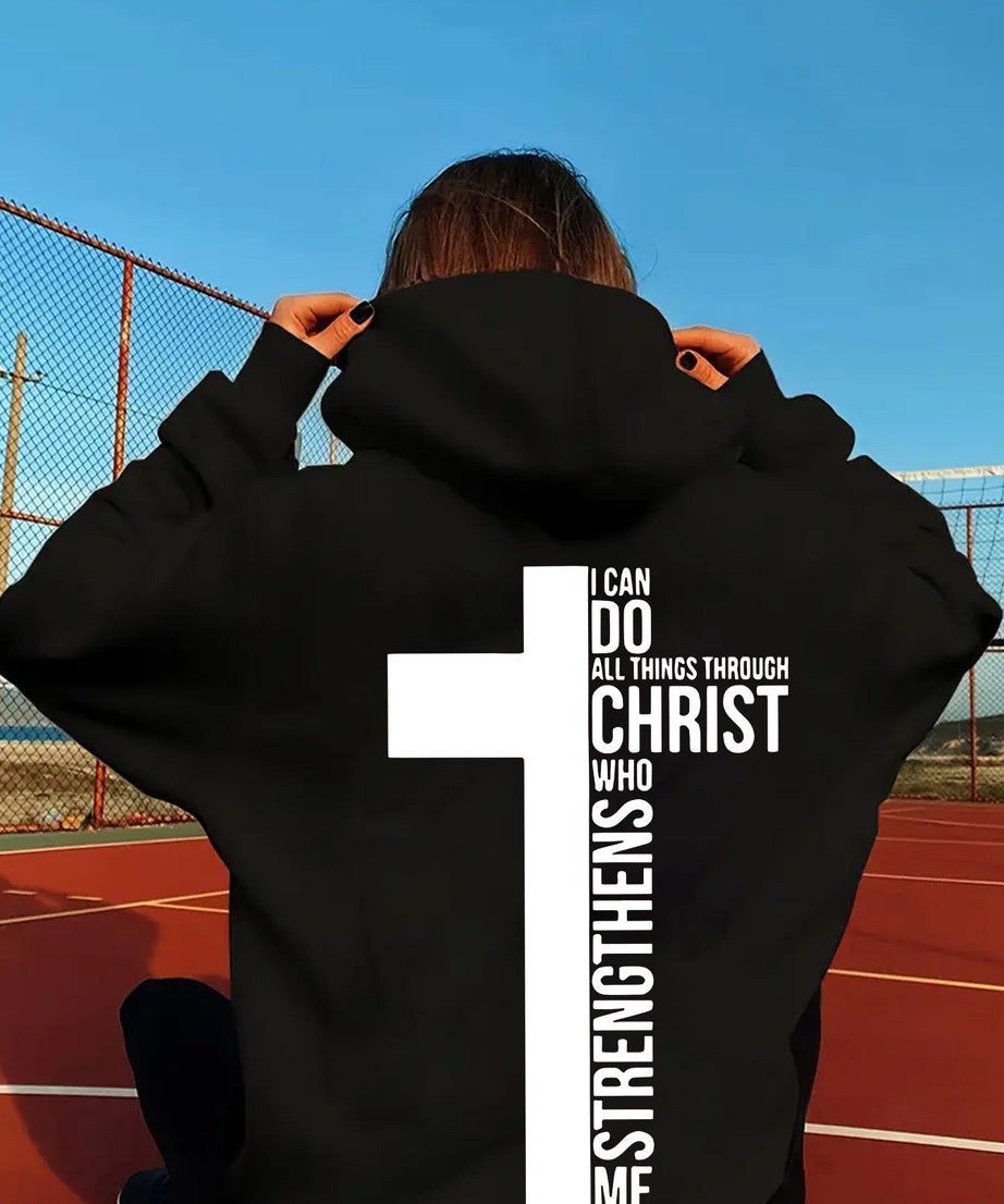 Faith Hoodie – “I Can Do All Things Through Christ” Philippians 4:13 Scripture Hoodie - ExceLux.