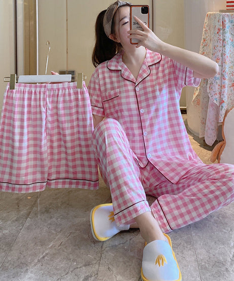 ExceLux's Pure Milk Silk fabrics || Floral Dream Korean-Style Australian Summer Pajama Set for Women