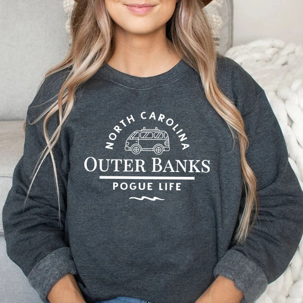 Outer Banks “Pogue Life” Crewneck Sweatshirt – Coastal Vibes, Casual Comfort