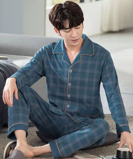Men’s Printed Satin Pajama Set – Stylish Comfort Nightwear