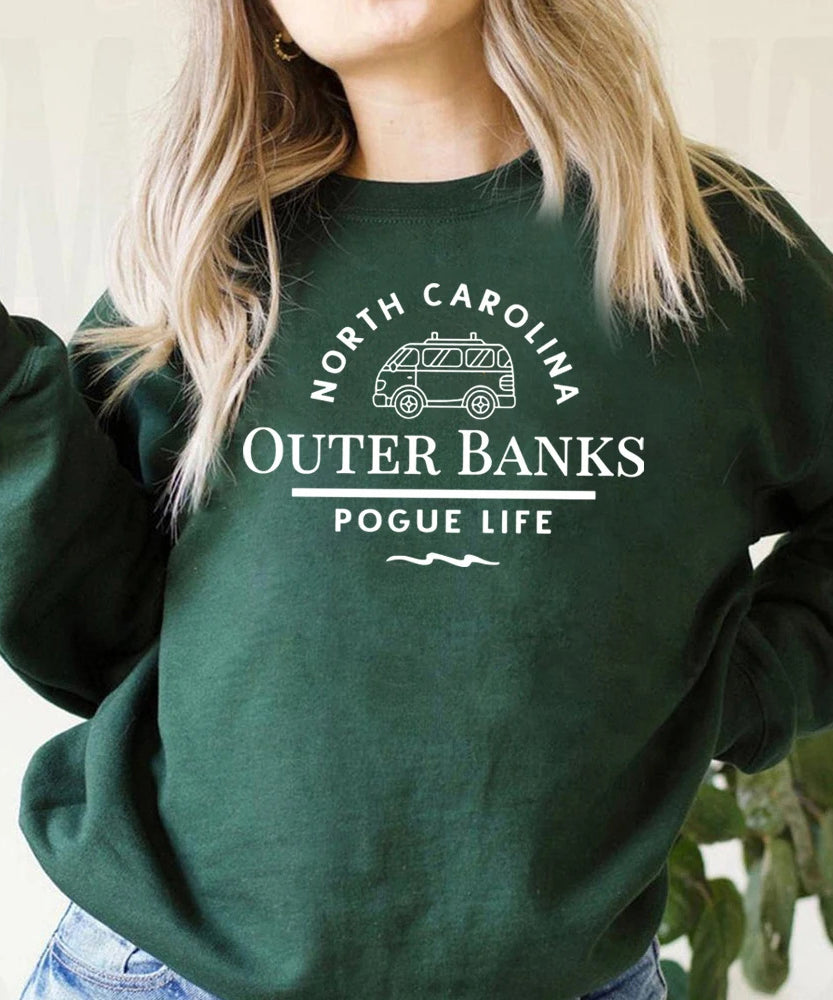 Outer Banks “Pogue Life” Crewneck Sweatshirt – Coastal Vibes, Casual Comfort